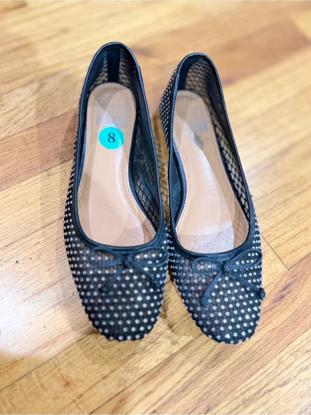 DV by Dolce Vita Black Studded Bow Flats